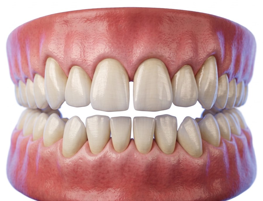 Ilustración 3D de dientes separados